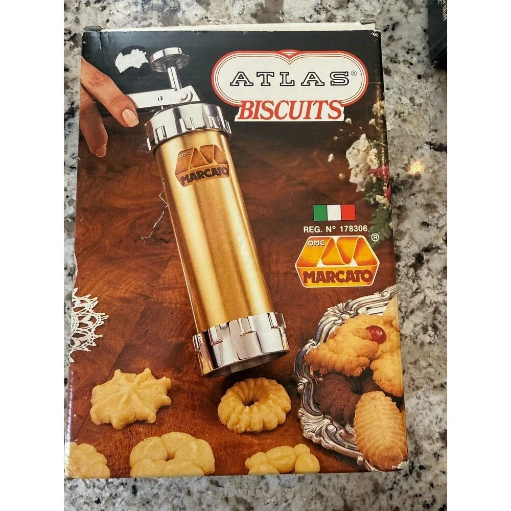 Marcato Atlas Cookie Press Biscuits Maker Italy 20 Discs